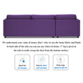 Adorn India Alexander L Shape 7 Seater Sofa Set with Ottoman Puffy LHS (Purple) (3 Year Warranty)