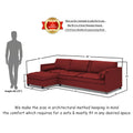 Adorn India Alexander L Shape 6 Seater Sofa (Left Side Handle)(Maroon)