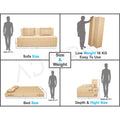 3 Seater Sofa Cum Bed Easy Poly Cotton (Beige) 5x6