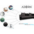 Adorn India adillac 5 Seater Corner Sofa (Right Side, Grey & Black)