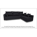 Straight line L Shape Sofa (Black)