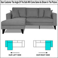 Adorn India Martin L Shape 4 Seater Sofa Set Plain (Left Hand Side) (Grey) (3 Year Warranty)