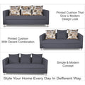 Adorn India Alita 3-1-1 Compact 5 Seater Sofa Set (Dark Grey), Wood, Foam