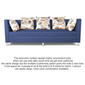Adorn India Alica 3 Seater Sofa (Blue), Wood, Foam