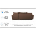 Straight line L Sal Shape Sectional Sofa (Brown)