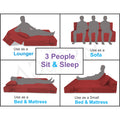 4 Seater Sofa Cum Bed Easy Alyn 6x6 (Maroon)