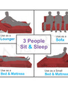 Adorn India Easy Three Seater Sofa Cum Bed Alyn 6'x 6' (Maroon)