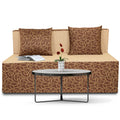 3 Seater Sofa Cum Bed Easy Poly Cotton (Brown & Beige) (4x6)