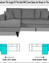 Adorn India Martin L Shape 4 Seater Sofa Set Plain (Left Hand Side) (Grey)