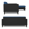 Adorn India Aladra L Shape Decent 5 Seater Sofa Set RHS (Blue & Black) (3 Year Warranty)