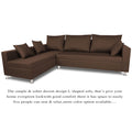 Straight Line L Shape 5 Seater Sofa Set Left Side Handle(Brown)