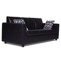 Adorn India Monteno Leatherette 3 Seater Sofa (Black) (3 Year Warranty)