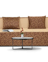 Adorn India Easy Three Seater Sofa Cum Bed Poly Cotton (Brown & Beige) 5'X6'