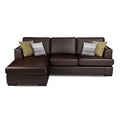 Adorn India Tiverton 6 Seater Corner Sofa Leatherette Left Hand Side (Brown)