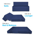 Adorn India Easy Treno 2 Seater Sofa Cum Bed Sit & Sleep Perfect for Guest, Colour Blue,4'x6', (1 Year Warranty)