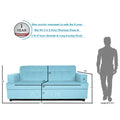 Adorn India Aleena 3 Seater Sofa(Light Blue)