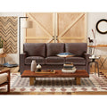Adorn India Exclusive Rosina Leatherette Three Seater Sofa (Light Brown)