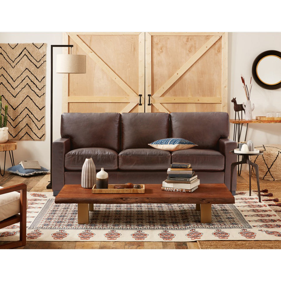 Exclusive Rosina Leatherette 3 Seater Sofa (Light Brown)