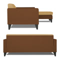 Adorn India Aladra L Shape Decent 5 Seater Sofa Set RHS (Brown & Beige) (3 Year Warranty)