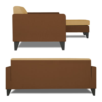 Adorn India Aladra L Shape Decent 5 Seater Sofa Set (Right Hand Side) (Brown & Beige)