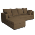 Zink Straight line L Shape 6 Seater Sofa Plain Cushion (Left Side Handle)(Camel)