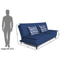 Adorn India Arden 3 Seater Rhombus Sofa Cum Bed Fabric (Blue)