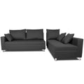 Sal Straight line L Shape Sofa (Dark Grey)