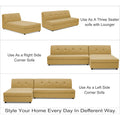 Adorn India Atlas Modular Sofa Set (Beige) (3 Year Warranty)