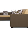 Adorn India Rio Highback L Shape 6 Seater corner Sofa Set (Left Side Handle)(Brown & Beige)