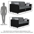 Adorn India Rio Highback 3+2 5 Seater Sofa Set (Grey & Black) (3 Year Warranty)