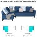 Adorn India Bryson L Shape 6 Seater Sofa Set Digitel Print (Left Hand Side) (Blue) (3 Year Warranty)