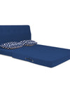Adorn India Easy Highback Two Seater Sofa Cum Bed Rhombus 4' x 6' (Blue)