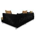 Adorn India Adillac 5 Seater Corner Sofa(Camel & Black), Wood, Foam