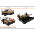 Adorn India Polar Black Metal Three Seater Sofa Cum Bed with Storage (6 x 5) (Beige)