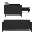 Adorn India Aladra L Shape Decent 5 Seater Sofa Set RHS (Grey & Black) (3 Year Warranty)