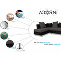 Adorn India Adillac 5 Seater Corner Sofa(Left Side Handle)(Grey & Black)