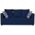 Adorn India Zink Straight Line 3 Seater Sofa (Blue)