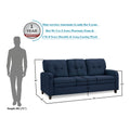 Adorn India Astor 3 Seater Sofa (Blue) (3 Year Warranty)