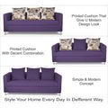 Adorn India Alita 3-1-1 Compact 5 Seater Sofa Set (Dark Purple), Wood, Foam