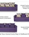 Adorn India Alita 3-1-1 Compact 5 Seater Sofa Set (Dark Purple)
