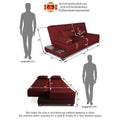 3 Seater Sofa Cum Bed Blake (Maroon), Wood, Foam