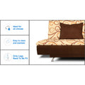 Adorn India Berry 3 Seater Sofa Cum Bed Digitel Print (Brown & Beige)