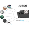 Adorn India Mclain L Shape 6 Seater Sofa (Dark Grey)