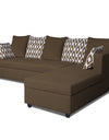 Adorn India Zink Straight line L Shape 6 Seater Sofa Rhombus Cushion(Brown)