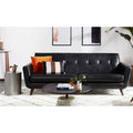 Adorn India Exclusive Alexus Leaterette Three Seater Sofa (Black)