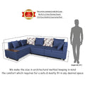 Adorn India Mclain L Shape 6 Seater Sofa (Left Side Handle)(Blue)
