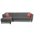 Adorn India Leaf 6 Seater Corner Sofa Left Hand Side (Grey)