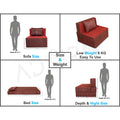 Adorn India Easy 1 Seater Sofa Cum Bed Poly Cotton (Maroon and Black) (3 x 6) (1 Year Warranty)