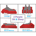 2 Seater Sofa Cum Bed Easy Alyn 4x6 (Red)