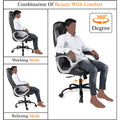 Adorn India Jorden,High-Back Leatherette Executive Office Ergonomic Chair (Black)